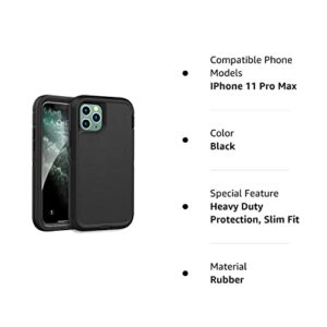 MXX Heavy Duty Case for iPhone 11 Pro Max - (No Built in Screen Protector) Drop Protection Tough Case for Apple iPhone 11 Pro Max (Black)