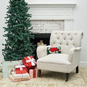 C&F Home HoHoHo Hat Hooked Petite Christmas Pillow Winter Decor Decoration Throw Pillow for Couch Chair Living Room Bedroom 6 x 12 Green