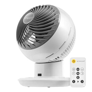 IRIS USA WOOZOO Oscillating Fan, Vortex Fan, DC Motor Quiet and Eco Friendly, 8-in-1 Fan w/ Remote/ Timer/ Multi Oscillation/ 10 Speed Settings, 89ft Max Air Distance, Medium, White