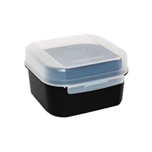 Tupperware (1) Signature Line Hinged Keeper Modular Mates Small Square Black and Sheer