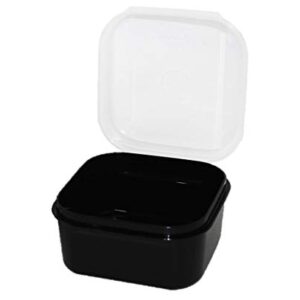 Tupperware (1) Signature Line Hinged Keeper Modular Mates Small Square Black and Sheer