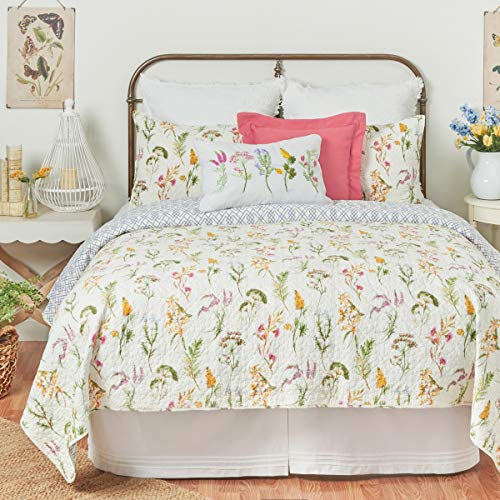 C&F Home Botanical Floral Ribbon Art Lumbar Pillow 22 x 14 White