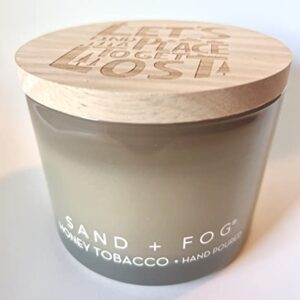 Sand + Fog Honey Tobacco Scented Candle Wooden Lid