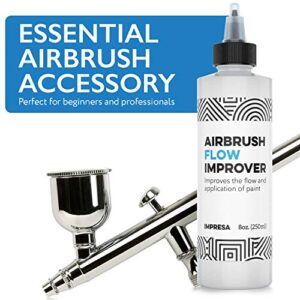 Airbrush Flow Improver Paint Set 8oz (250 ml) Reduce Clogs & Dry Needle Tips Made in USA by Impresa