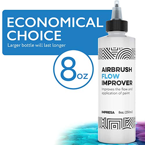 Airbrush Flow Improver Paint Set 8oz (250 ml) Reduce Clogs & Dry Needle Tips Made in USA by Impresa