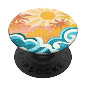 summer pop mount socket palm sun beach vacation popsockets popgrip: swappable grip for phones & tablets