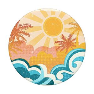 Summer Pop Mount Socket Palm Sun Beach Vacation PopSockets PopGrip: Swappable Grip for Phones & Tablets