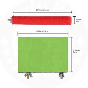 Bird Platform for Parakeet Cockatiels Perch,Lava Ledge for Rats,Sandpaper Perches for Birds, 4 Pack