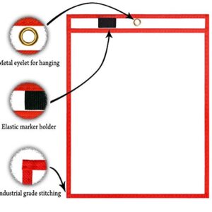 BONBELA Dry Erase Pockets - 12 Pack EASYWipeXL Heavy Duty Sheet Protectors Quickly Wipe to a Flawless Clean - Save a Bundle on 10 x 13 Reusable Dry Erase Sheets Sleeves for Work & School Worksheets