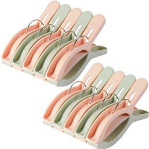 10 pack beach towel clips for beach chairs jumbo size towel clamps for beach chairs lounge pool chairs on cruise chair plastic clothes pegs hanging clip clamps large items for cruise vacation