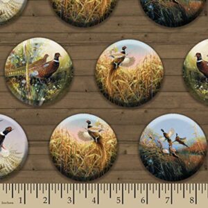 wild wings pheasant badges fabric, multi