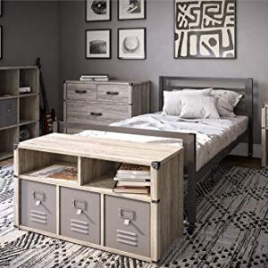 Little Seeds Nova 4 Drawer Storage Grey Dresser, Gray Oak