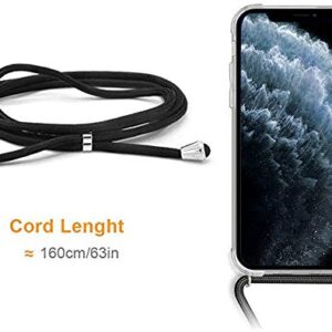 YESPURE Crossbody Case for iPhone 11 Pro Max with Card Holder, Clear TPU Soft Case with Neck Cord Lanyard Strap-Clear and Card Holder for iPhone 11 Pro Max 6.5"