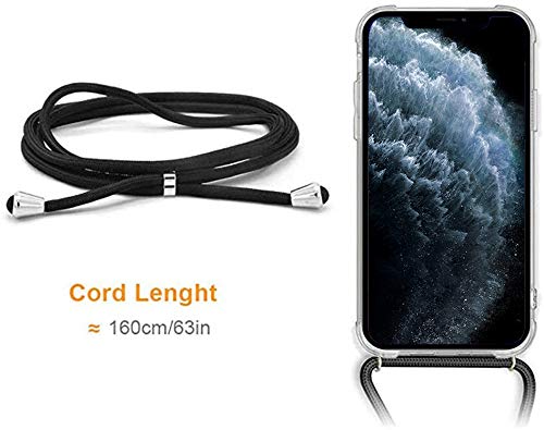 YESPURE Crossbody Case for iPhone 11 Pro Max with Card Holder, Clear TPU Soft Case with Neck Cord Lanyard Strap-Clear and Card Holder for iPhone 11 Pro Max 6.5"