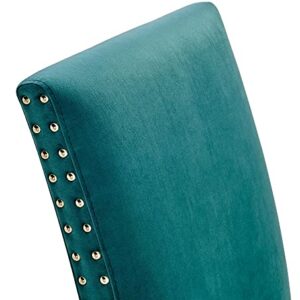 Modway Parcel Performance Velvet Dining Side Chairs - Set of 2, Teal