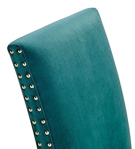 Modway Parcel Performance Velvet Dining Side Chairs - Set of 2, Teal