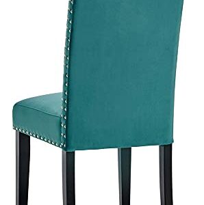 Modway Parcel Performance Velvet Dining Side Chairs - Set of 2, Teal