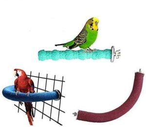 litewoo 3 pcs bird perch stand set wooden grinding paw trim beak nail coarse sand bird stick cage accessories for birds parakeet budgie cockatiel cockatoo