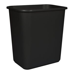 storex medium waste basket, 15 x 10.5 x 15 inches, black, 1 count (00710a24c)