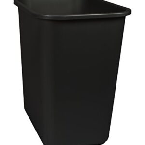 Storex Medium Waste Basket, 15 x 10.5 x 15 Inches, Black, 1 Count (00710A24C)