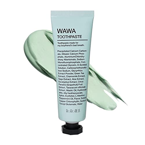 ROROBELL Wawa Toothpaste Made for My Boyfriend's Bad Breath, Sensitive Teeth, Improvement of Gum Problems/Peppermint Flavor/Made with Wasabi I 3.53 fl.oz (3.53 Fl Oz (Pack of 1))