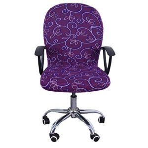 chris.w computer office chair cover stretchable removable office swivel chair cover universal lift chair slipcovers(purple cirrus)