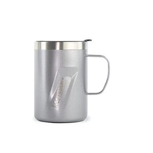 ecovessel transit stainless steel travel mug/coffee mug with slider lid & ergonomic handle, tumbler with handle insulated coffee mug - 12oz (grey smoke)