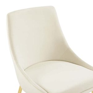 Modway Viscount Performance Velvet Dining Chairs - Set of 2, Gold Ivory