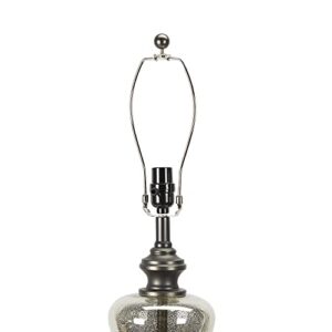 Decor Therapy Redmond Glass Font Steel Floor Lamp, Aged Pewter, Antique Mercury Glass