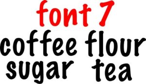 coffee flour sugar tea vinyl sticker decal labels (font 7)