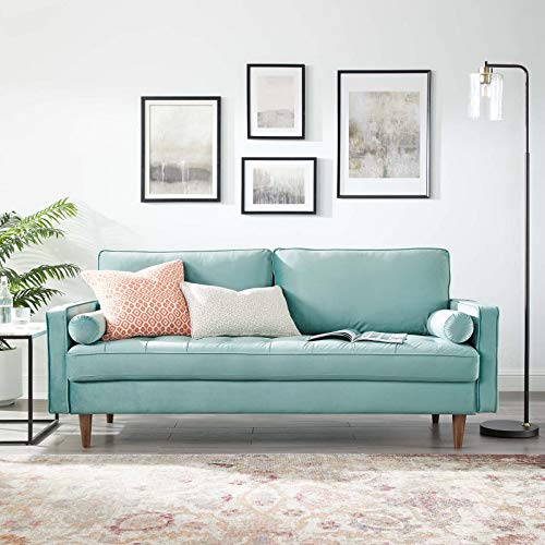 Modway Valour Performance Velvet Upholstered Tufted Sofa, Mint