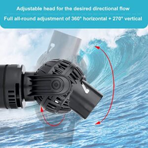 YCTECH Aquarium Wave Maker Pump: 8W 1600GPH 360°Adjustable Power Head Fish Tank Circulation Pump with Magnet Suction Base for Freshwater | Saltwater