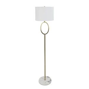 décor therapy pl4337 ava floor lamp, polished brass, white marble