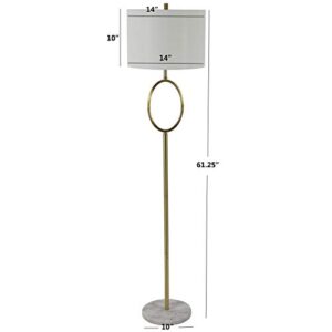 Décor Therapy PL4337 Ava Floor Lamp, Polished Brass, White Marble