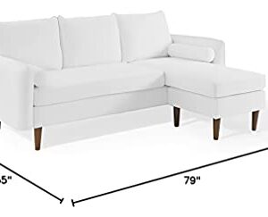 Modway Revive Modern Upholstered Fabric Right or Left Sectional Sofa Couch, White