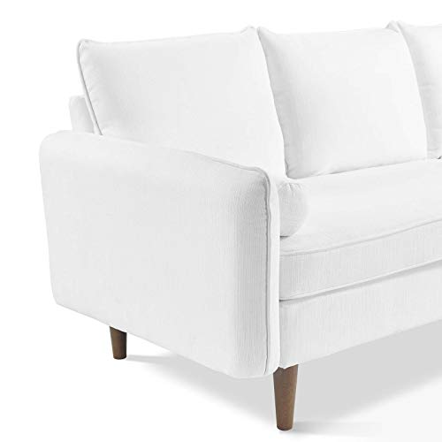 Modway Revive Modern Upholstered Fabric Right or Left Sectional Sofa Couch, White