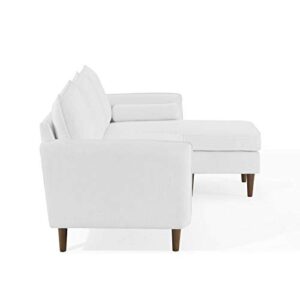 Modway Revive Modern Upholstered Fabric Right or Left Sectional Sofa Couch, White