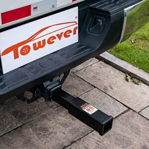 Towever 84433P Trailer Hitch Extender 12 Inch Extension Receiver Tube with Pin and Clip, 12 inches Length, 3,500 lbs. GTW