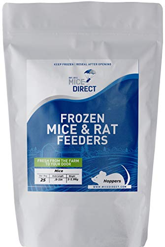 MiceDirect Frozen Hopper Mice Feeders Baby Ball Pythons & Red Tail Boas, Sub Adult Milks (25 Count)