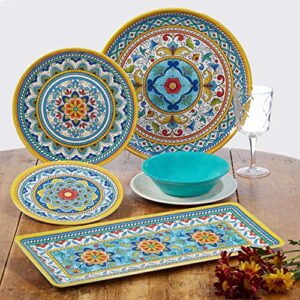 Certified International Portofino 11" Melamine Dinner Plate, Set of 6, Multi Colored