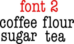 coffee flour sugar tea vinyl sticker decal labels (font 2)