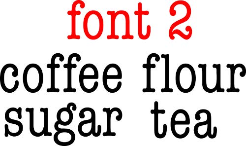 Coffee Flour Sugar Tea Vinyl Sticker Decal Labels (font 2)