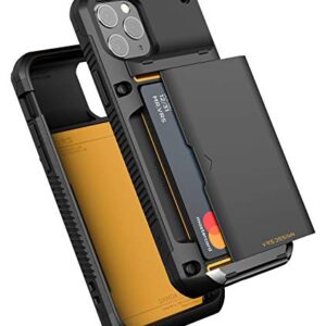 VRS DESIGN Damda Glide Pro Compatible for iPhone 11 Pro Max Case, with [4 Cards] Premium Sturdy [Semi Auto] Credit Card Holder Slot Wallet for iPhone 11 Pro Max 6.5 inch(2019) Black