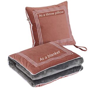 super soft travel blanket throw pillow 2 in 1-15.7 x 15.7 inches throw pillow 59 x 47 inches airplane blanket 2lb warm quilt for rest