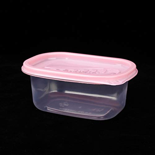 Toyvian 12pcs Food Storage Containers with Lids Rectangular Plastic Lunch Boxes Disposable Food Container Kitchen Sealed Box for Fruit Cake 280ML (Green,Blue,Transparent,Pinkï¼‰