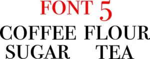 coffee flour sugar tea vinyl sticker decal labels (font 5)