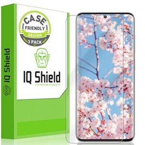 iqshield screen protector compatible with samsung galaxy s20 (6.2 inch)(3-pack)(case friendly) anti-bubble clear film