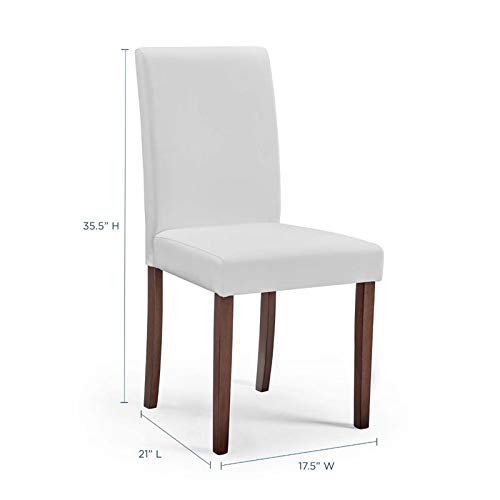 Modway Prosper Faux Leather Dining Side Chair Set of 2, White