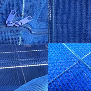 FaFaVila 15.7inch Blue 3 Layer Non-Toxic Nylon Netting Collapsible Mesh Hanging Drying Dry Rack Net Food Dehydrator Receive Storage Carrying Bag (40x40cm/15.7x15.7inch, Blue)