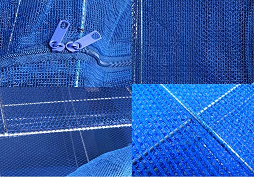 FaFaVila 15.7inch Blue 3 Layer Non-Toxic Nylon Netting Collapsible Mesh Hanging Drying Dry Rack Net Food Dehydrator Receive Storage Carrying Bag (40x40cm/15.7x15.7inch, Blue)